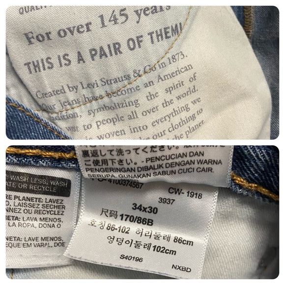 Levi’s 505 Regular Fit Straight Leg Jeans Blue - Picture 8 of 15